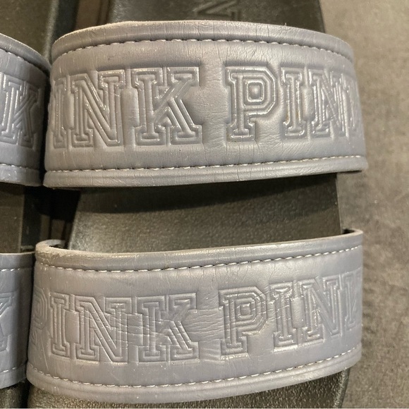 PINK Sz 9 Two Strap Slip  On Rubber Sole Slides Sandals - Picture 3 of 10